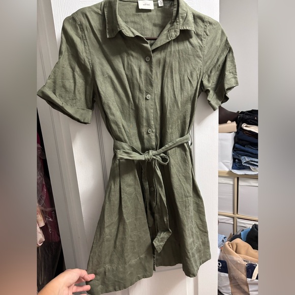 Wilfred Green Mini Linen Dress - Picture 3 of 3